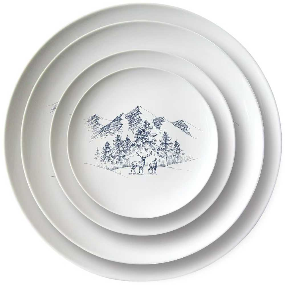 Premium Ceramic Dinner Plates Hotel Restaurant Tableware Wholesale ALM-S100199