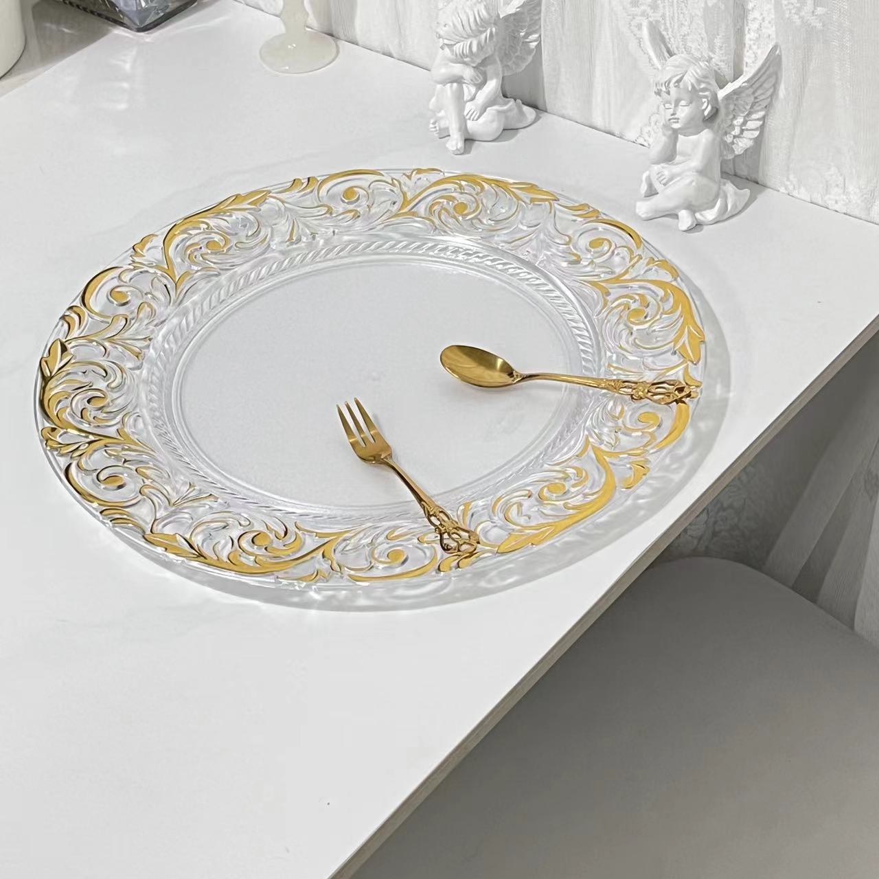 Food Grade Reusable Plastic Dinner Plate Unbreakable Tableware ALM-S100155