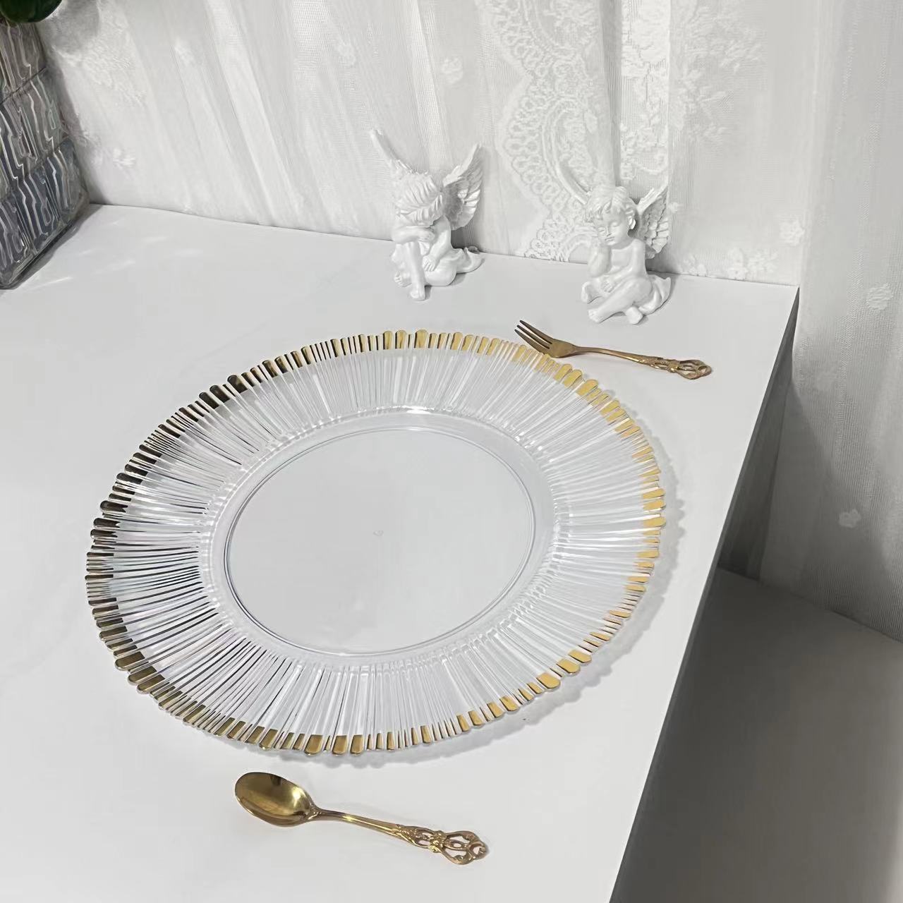 Food Grade Reusable Plastic Dinner Plate Unbreakable Tableware ALM-S100155